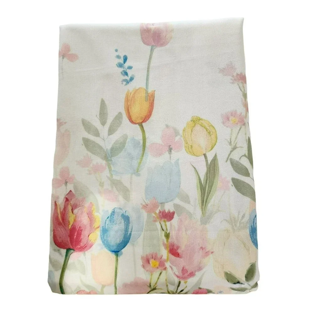 Nicole Miller Pastel Tulips Tablecloth 60x84in Oblong‎